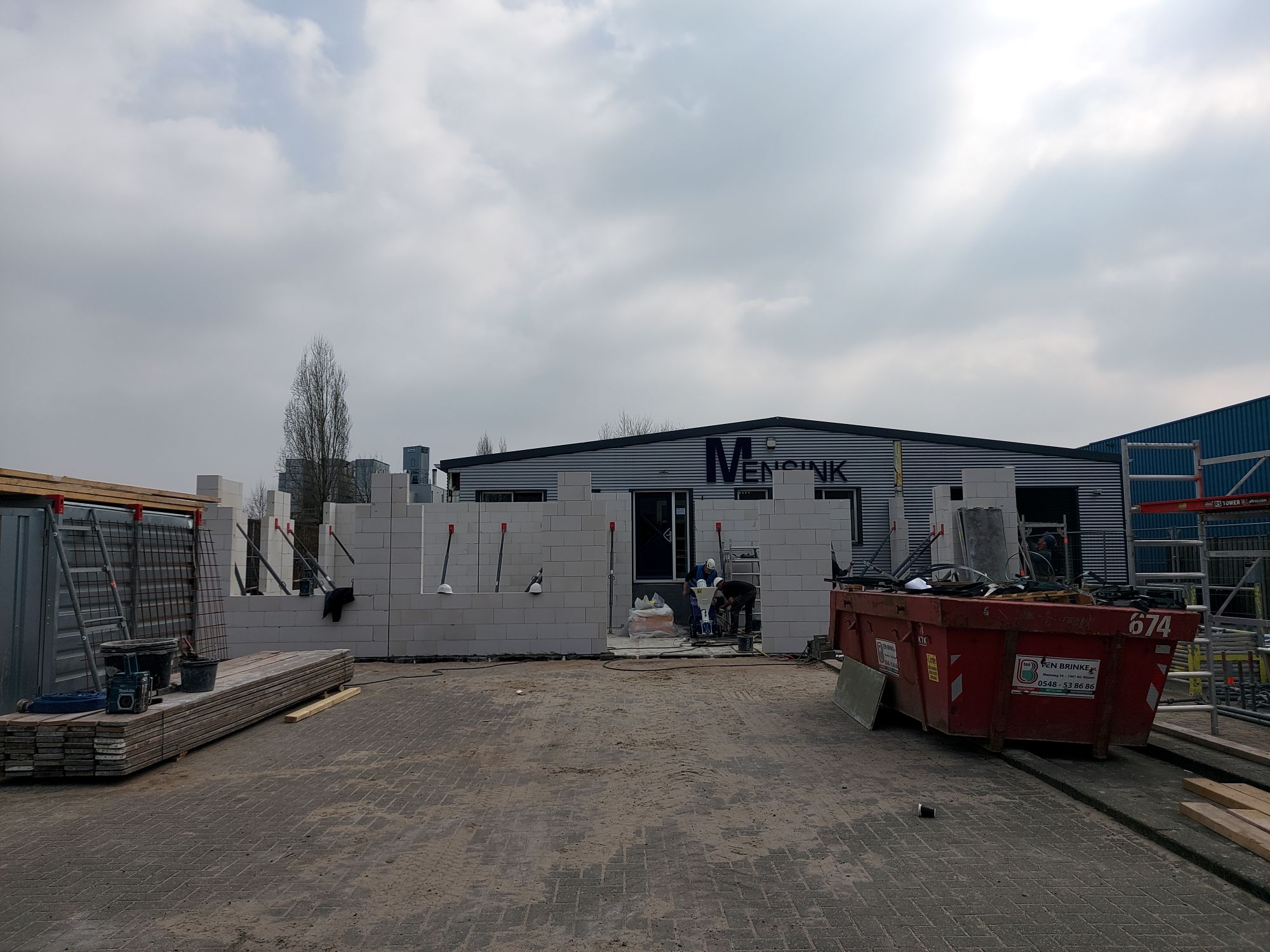 Plaatsen prefab kalkzandsteen begane grond aanbouw en verbouw OSS Lichtenberg